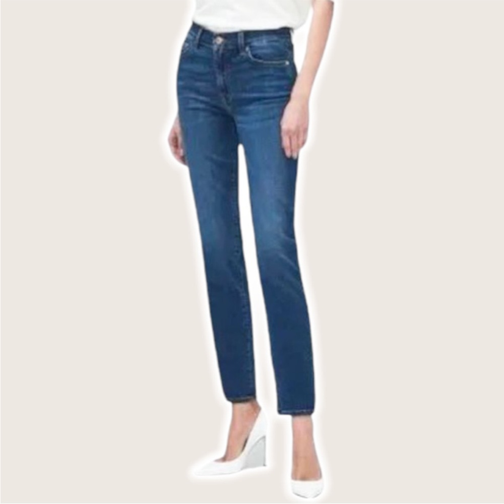 7 FOR ALL MANKIND Roxanne Mid Rise Slim Jean Sz 27